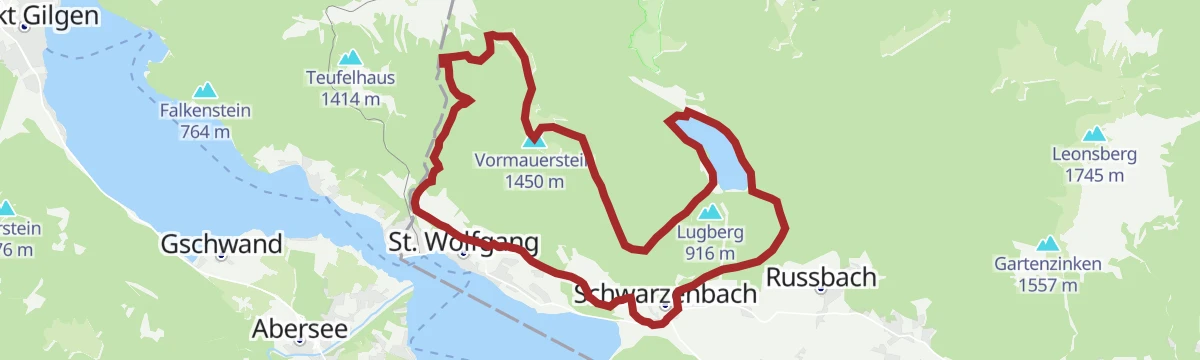 Route map: Drei Seen um St. Wolfgang